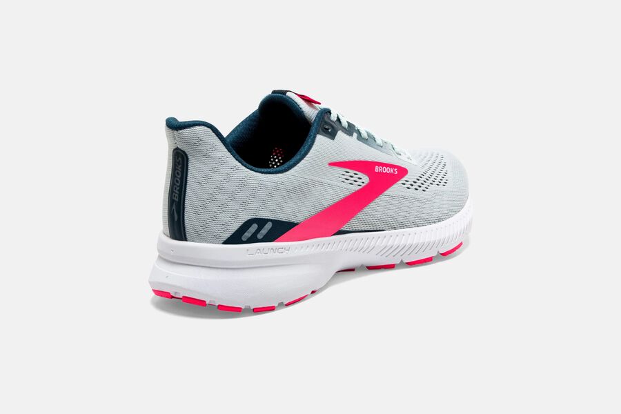 Brooks Running Shoes - Launch 8 Road Womens - Grey/Pink - DPS-825936